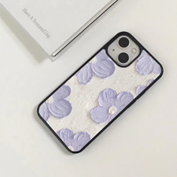 Pastel Lavender Impasto Floral Painted Case
