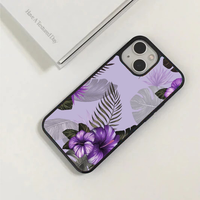 Purple Hibiscus & Palm Leaf Tropical Case