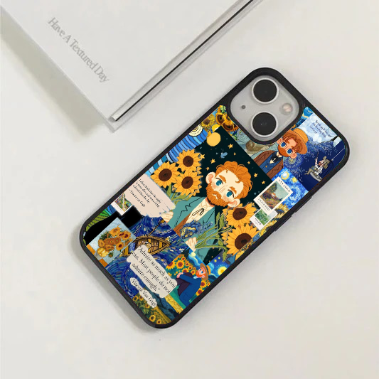 Van Gogh Portrait & Sunflowers Collage Phone Case