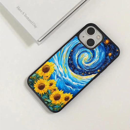 Sunflower Field Under Starry Night Phone Case