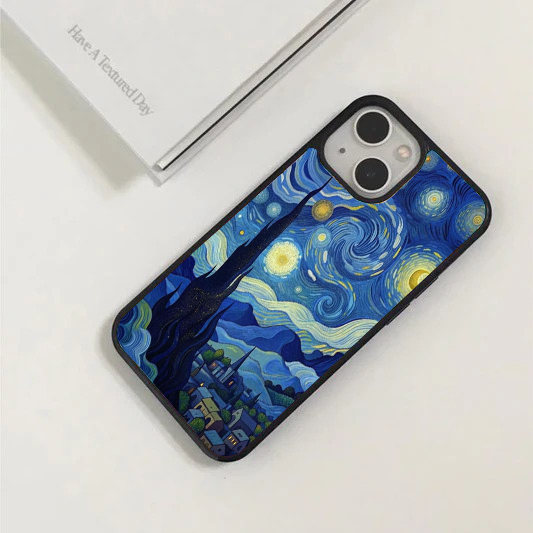 Vivid Starry Night Cypress Tree Phone Case