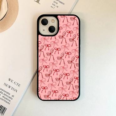 Pink & Red Doodle Bow Pattern Phone Case