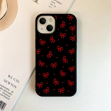 Classic Black & Red Bow Pattern Phone Case