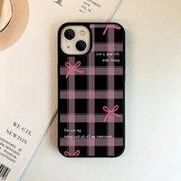 Dark Romantic Plaid & Quote Phone Case