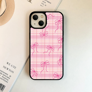 Pink Gingham Picnic Bow Phone Case