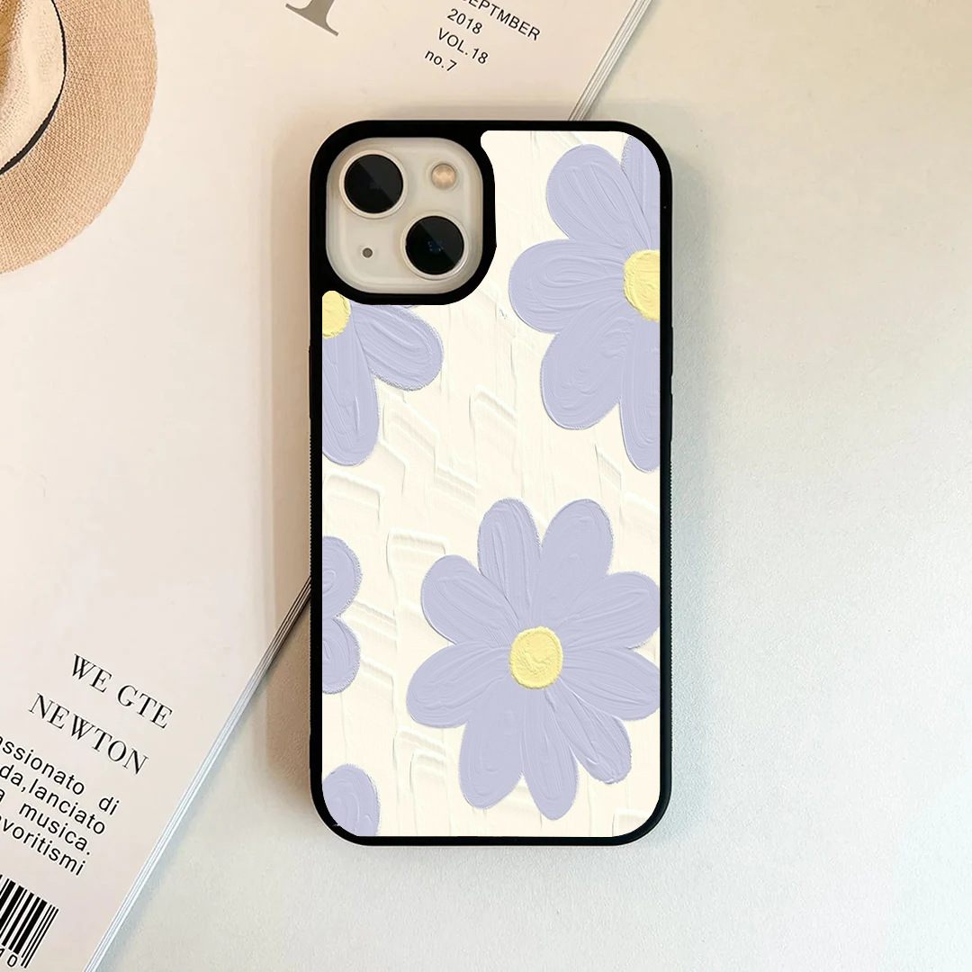 Pastel Purple Textured Daisy Phone Case