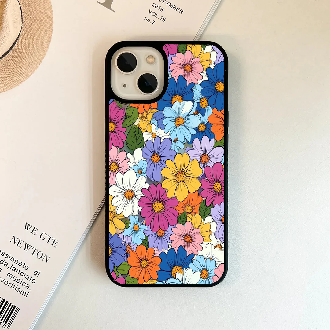Colorful Rainbow Daisy Field Phone Case