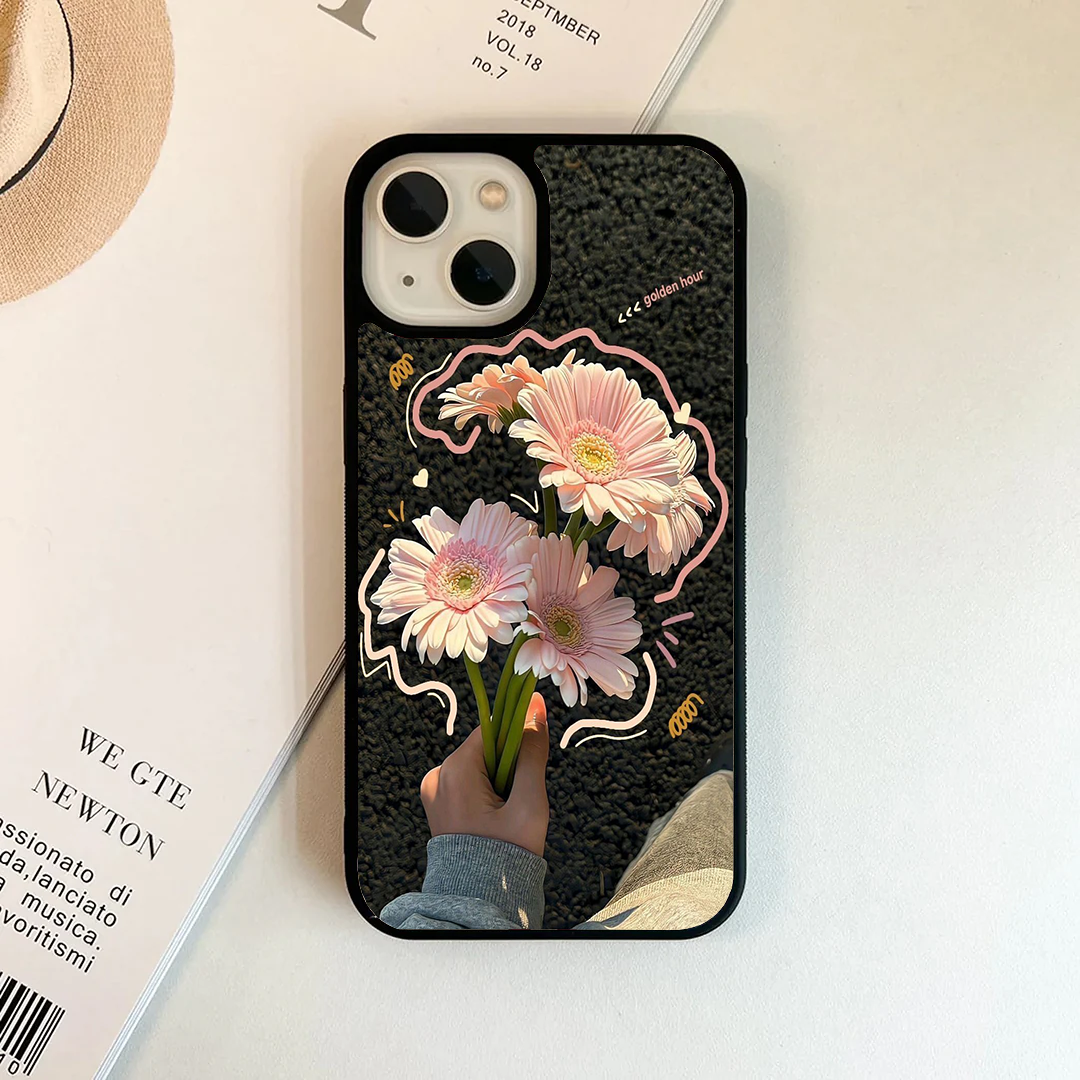 Indie Aesthetic Pink Daisy Golden Hour Case