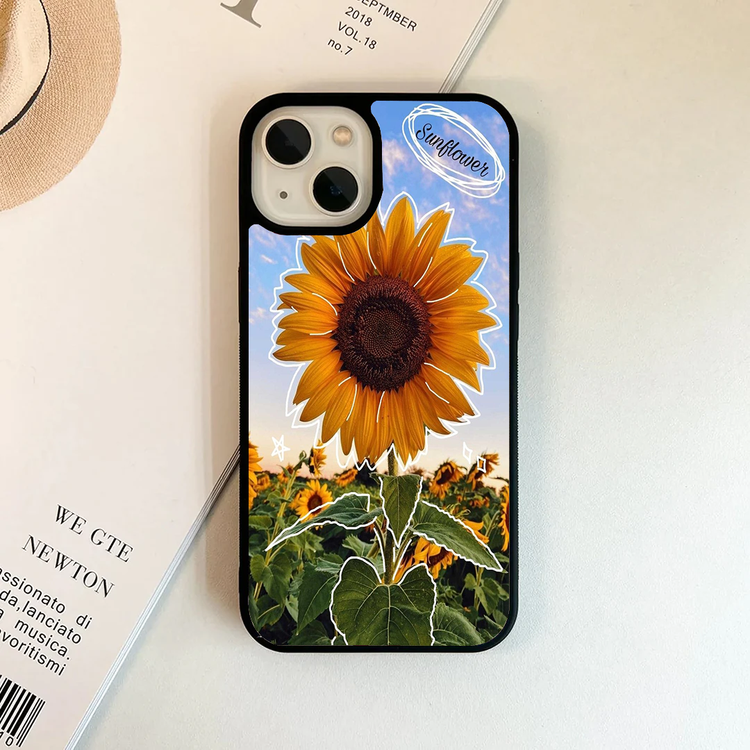 Sunset Sunflower Doodle Aesthetic Phone Case