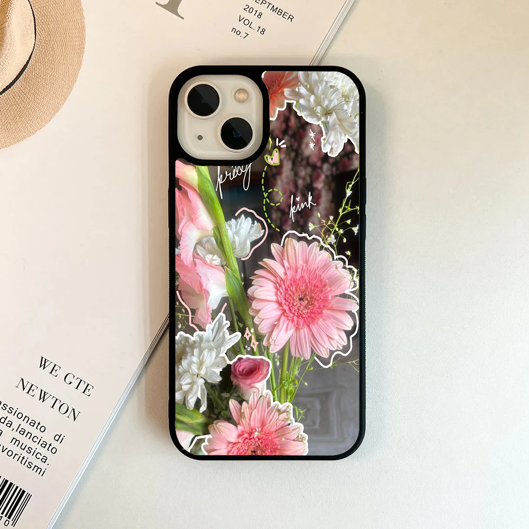 Pink Gerbera Bouquet Doodle Phone Case