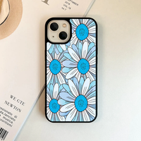 Icy Blue Graphic Daisy Pop Phone Case