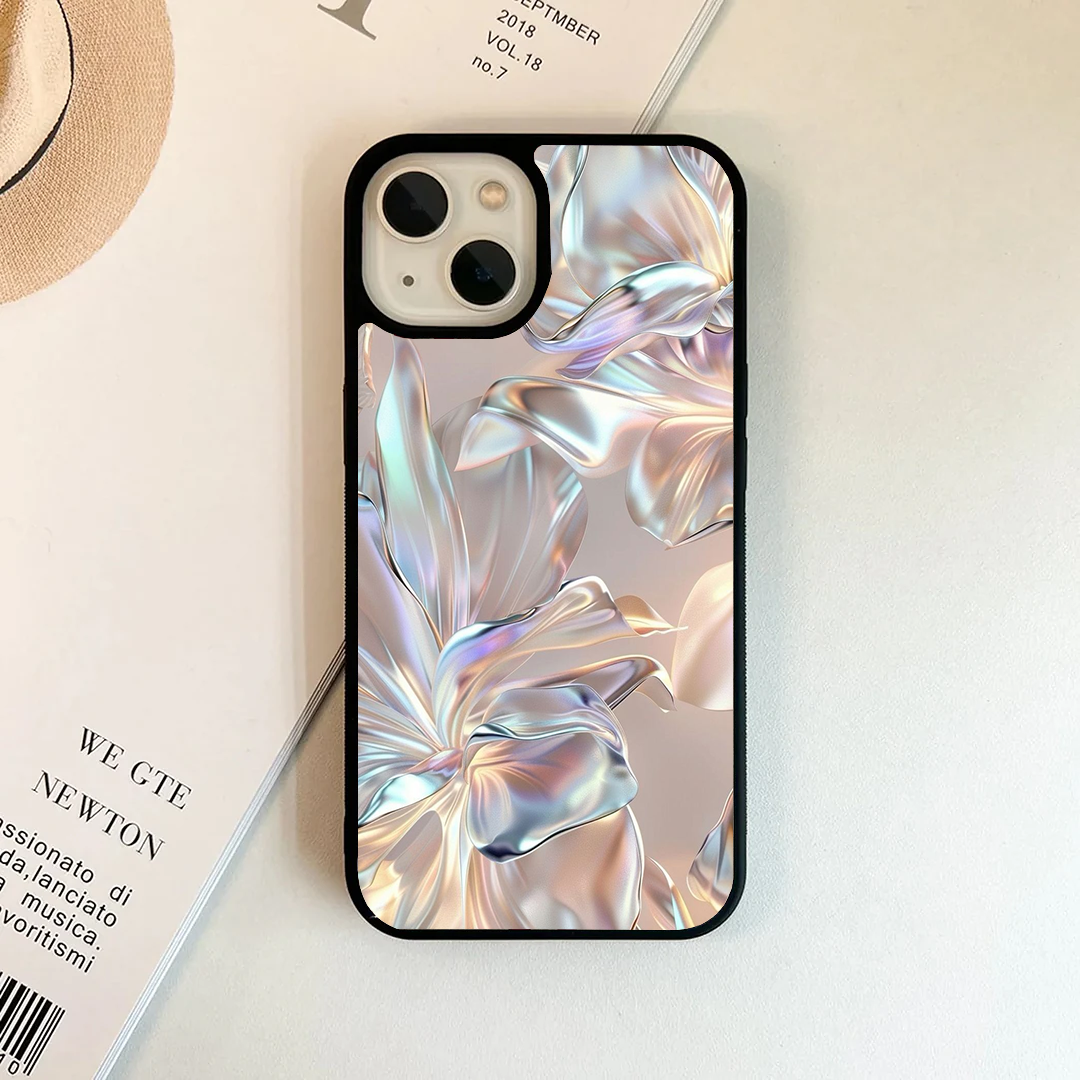 Iridescent Liquid Metal Floral Phone Case