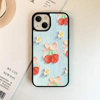 Textured Impasto Cherry & Bow Coquette Case