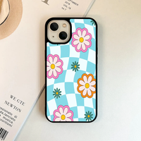 Wavy Checkerboard Retro Daisy Phone Case