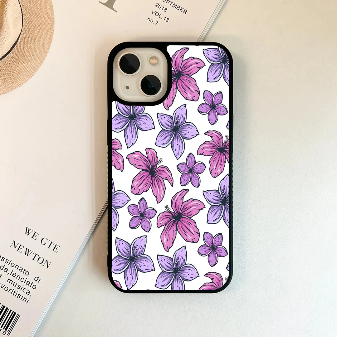 Illustrated Pink & Purple Tropical Floral Case