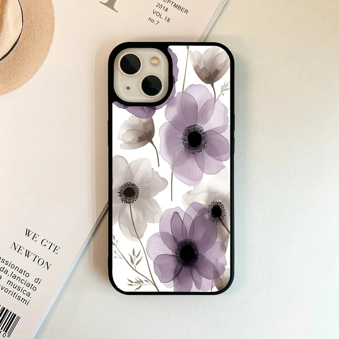Ethereal Translucent Purple Floral Phone Case