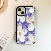 Textured Impasto White Floral on Purple Case
