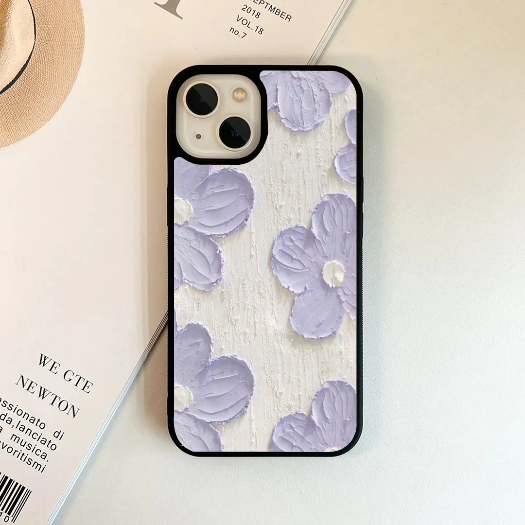 Pastel Lavender Impasto Floral Painted Case