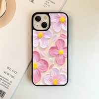 Sweet Pink Impasto Daisy Painted Case