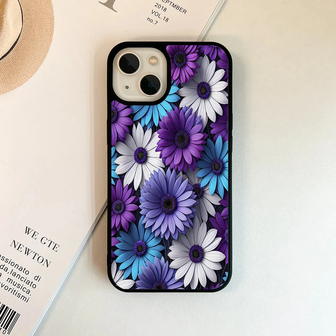 Vibrant 3D Purple & Blue Daisy Pop Case