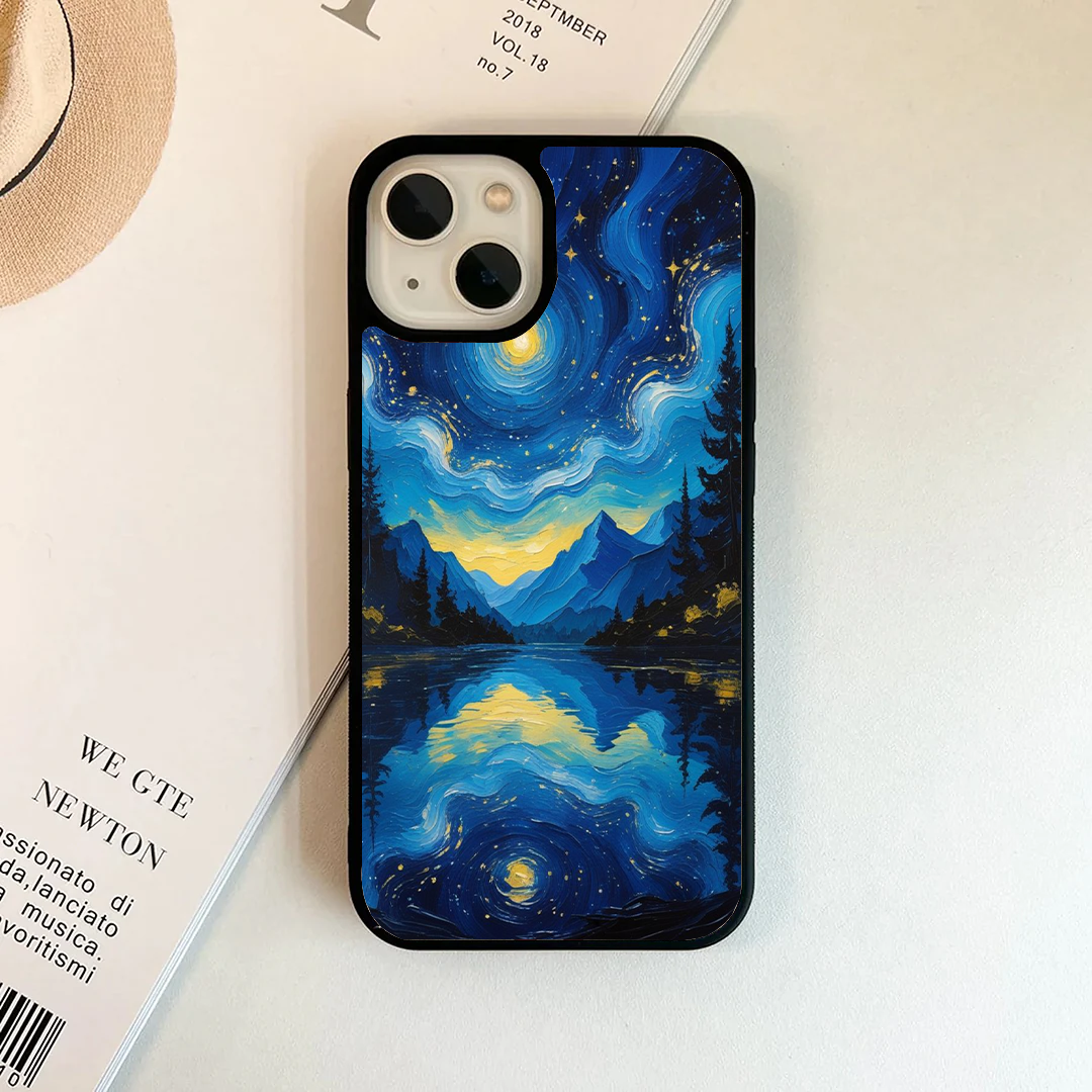 Starry Mountain Lake Reflection Phone Case
