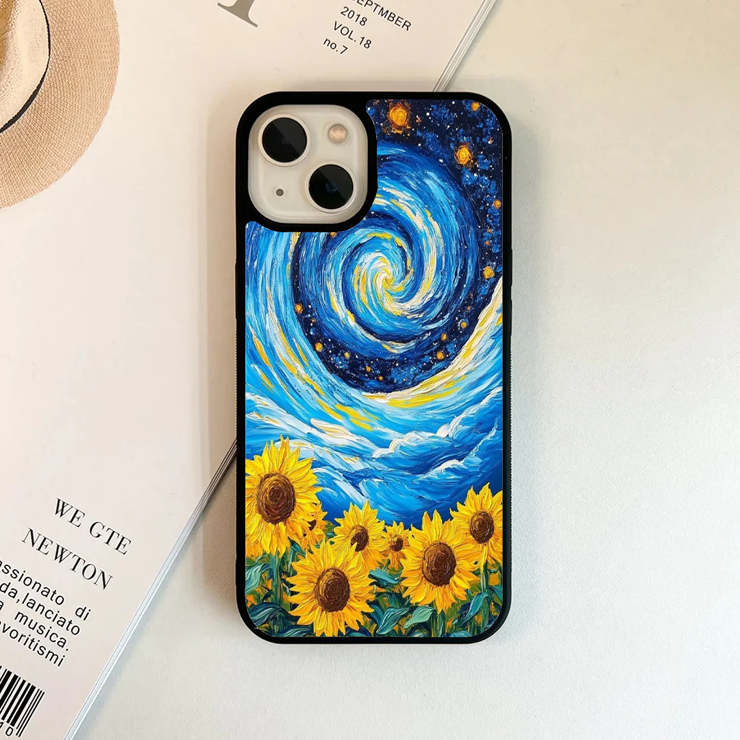 Sunflower Field Under Starry Night Phone Case