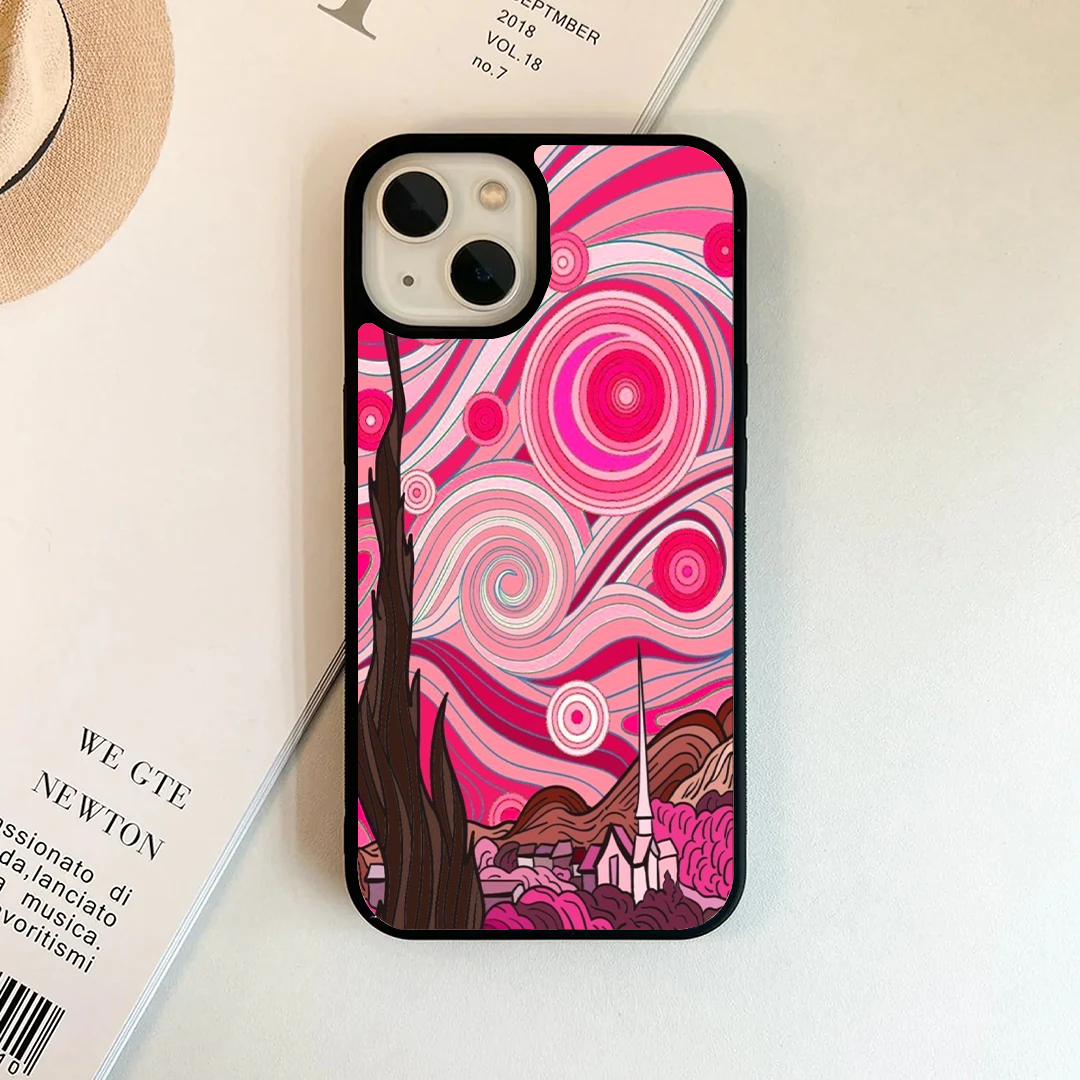 Pink Abstract Starry Night Phone Case