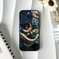 Obanai Iguro the Serpent Hashira from Demon Slayer with his snake Kaburamaru, printed on a protective metal phone case.