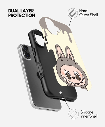 Slate Grey Labubu Drip Glossy Phone Case