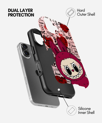 Crimson Love Labubu Glossy Phone Case