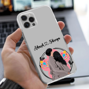 Personalized Couple Floral Aesthetic Clear Case