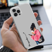 Personalized Coffee Girl Aesthetic Clear Case