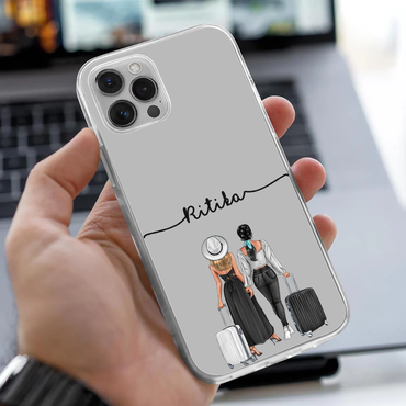 Personalized Travel Besties Clear Case