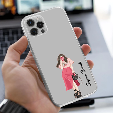 Personalized Pink Fashion Selfie Clear Case
