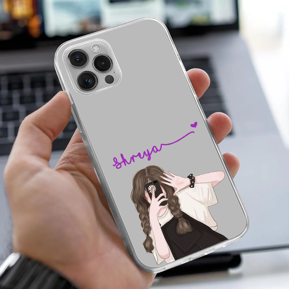 Personalized Overalls Girl Clear Case