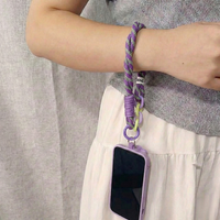 Cyber Punk Purple & Neon Braided Phone Wrist Strap