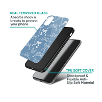 Dusty Blue Sketch Bow Pattern Phone Case