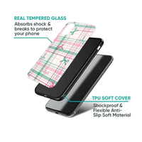 Pastel Pink & Teal Plaid Bow Phone Case