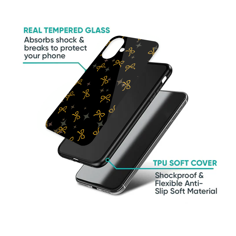 Elegant Midnight Gold String Bow Phone Case