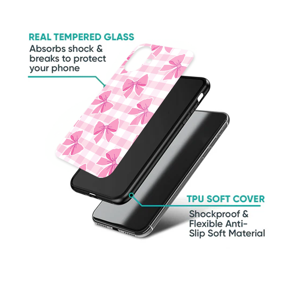 Pink Gingham & Sweet Bow Pattern Phone Case