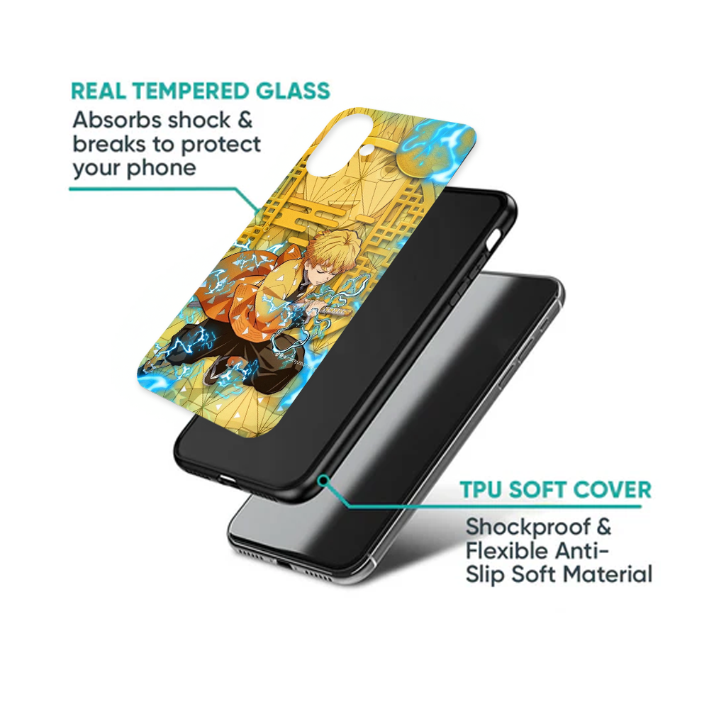 Geometric Thunder Zenitsu Metal Phone Case