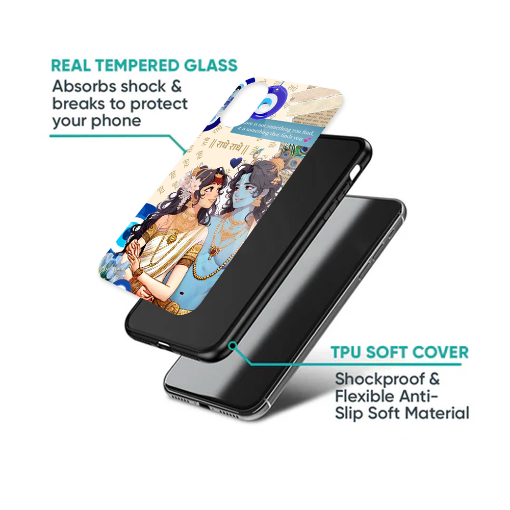 Anime Style Radha Krishna Aesthetic Collage Phone Case