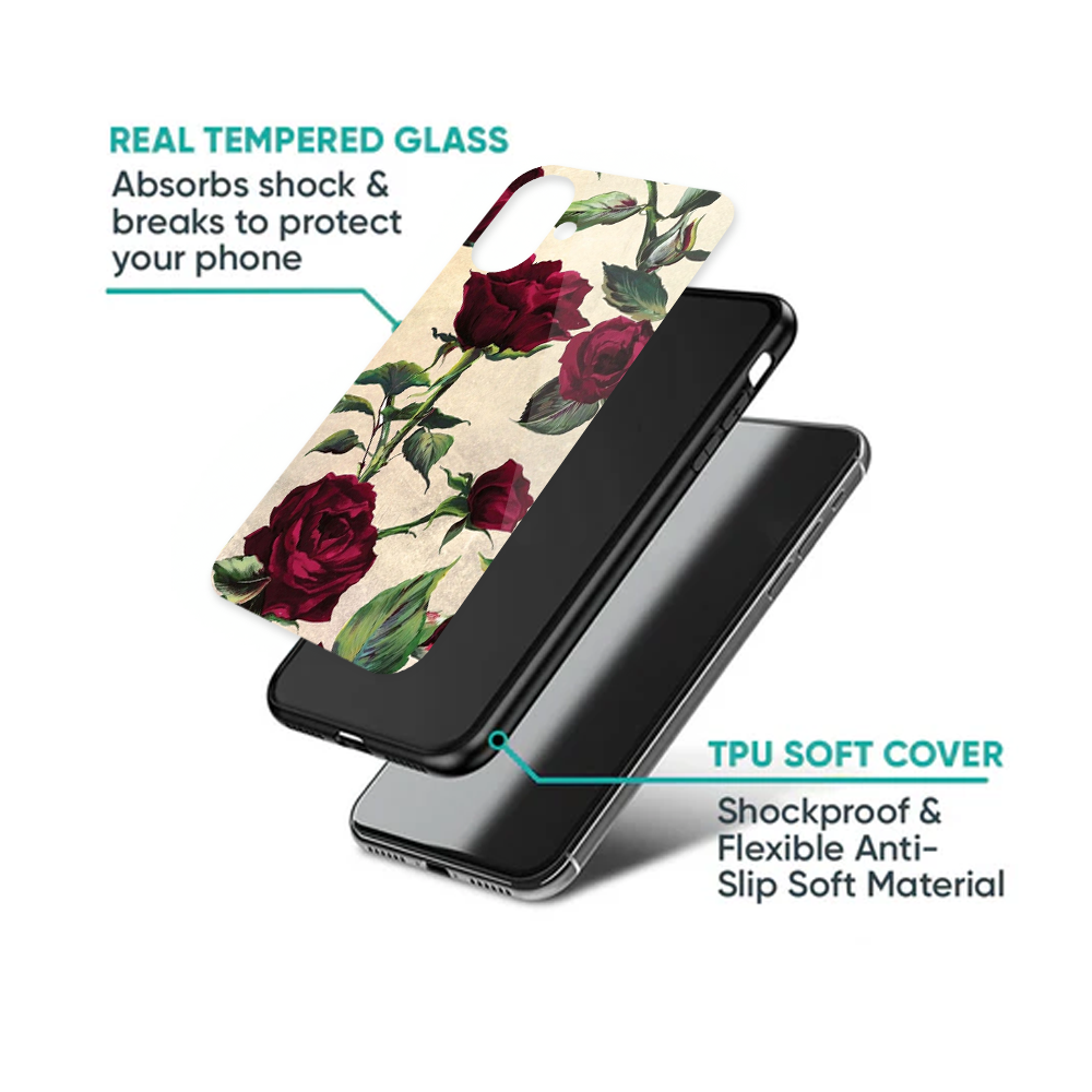 Vintage Botanical Red Rose Phone Case