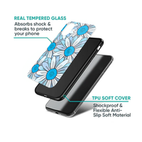 Icy Blue Graphic Daisy Pop Phone Case