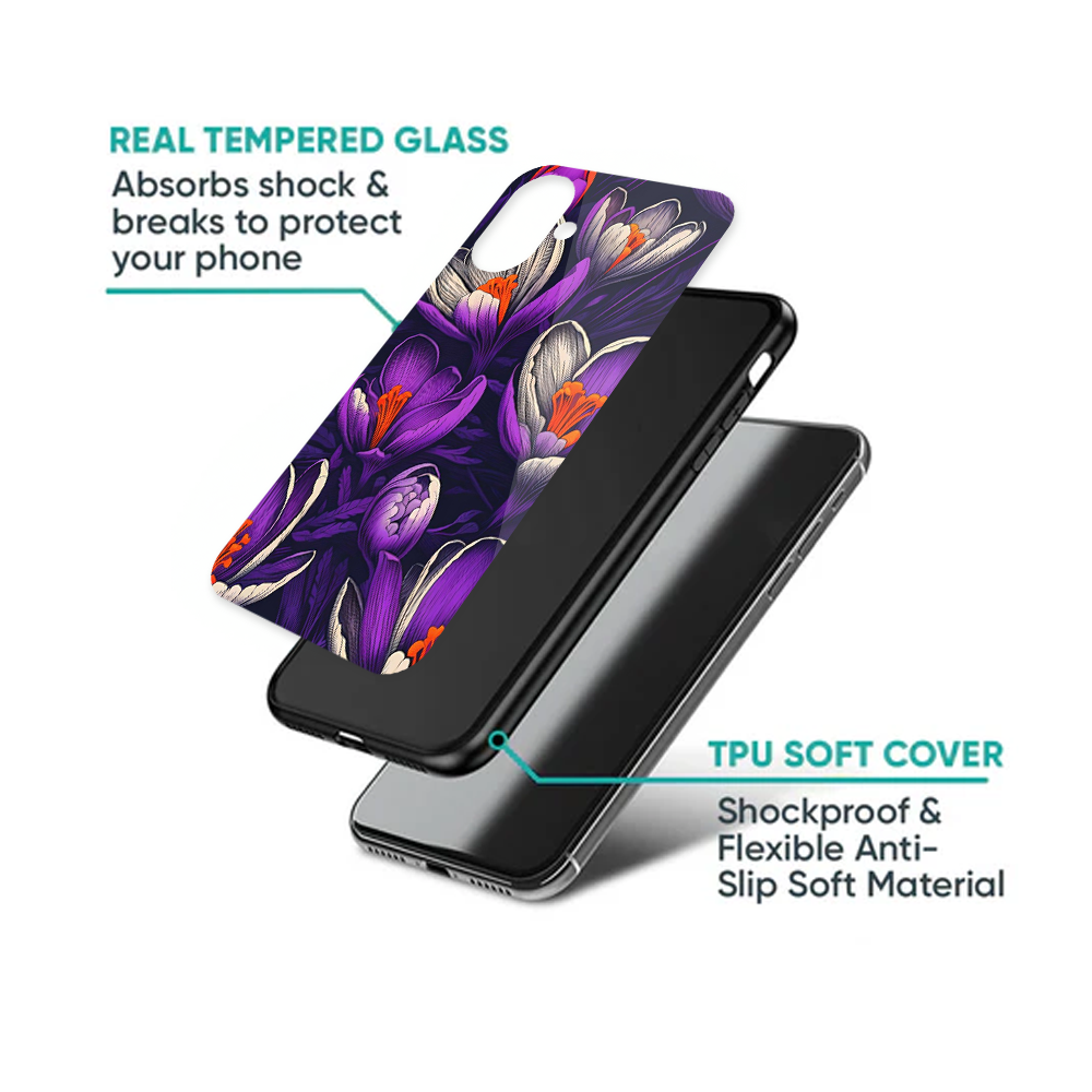 Moody Purple Crocus Floral Phone Case