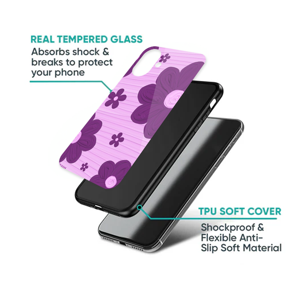 Retro Purple Floral on Pink Texture Case