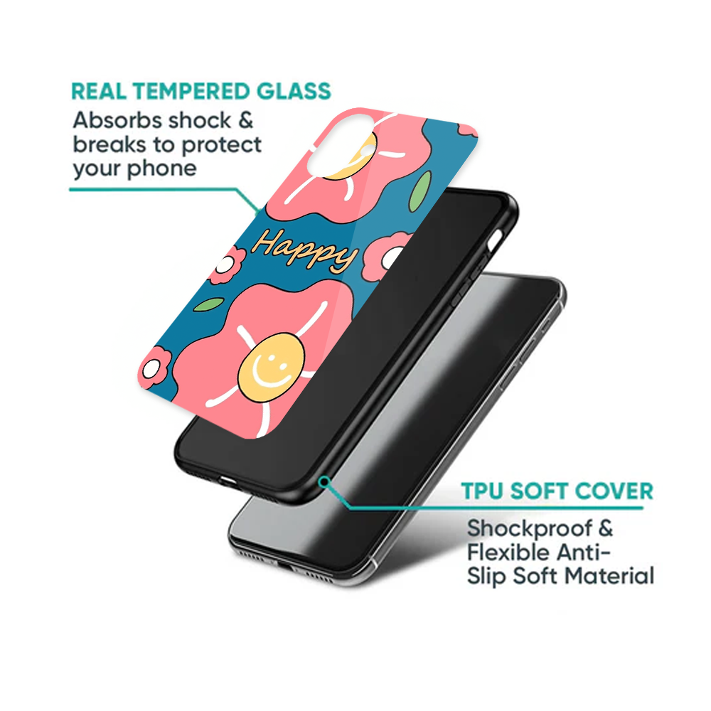 Retro Smiley Flower Happy Cartoon Case