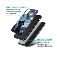Black Cat in Starry Night Phone Case