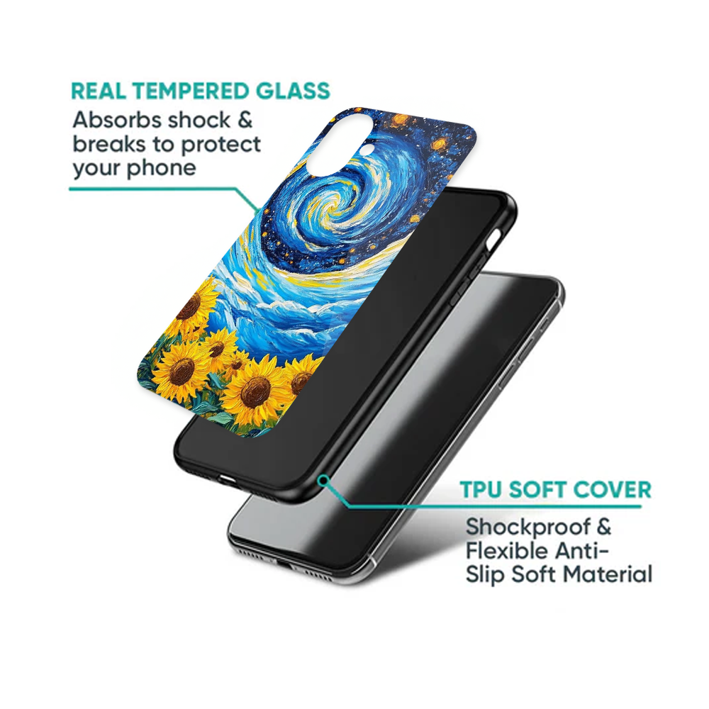 Sunflower Field Under Starry Night Phone Case