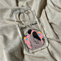 Personalized Couple Floral Aesthetic Clear Case